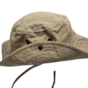Illbury + Goose Tan Bucket Hat  Anchor Pattern